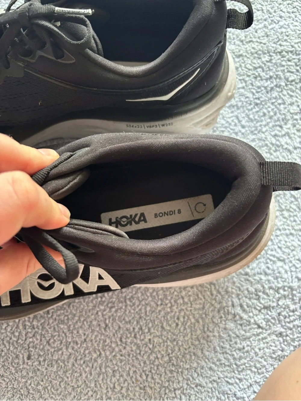 Hoka Women’s Bondi 8 Black Running Shoes - Picture 11 of 15